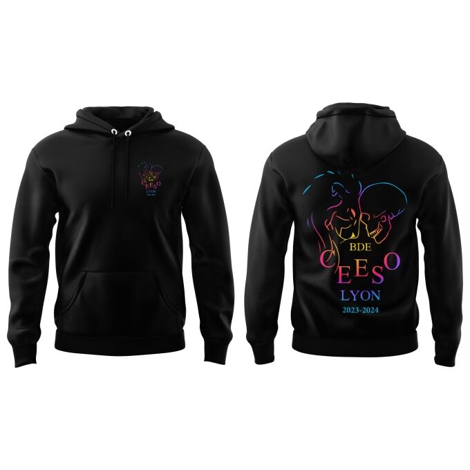 Sweat-shirt à Capuche Noir de qualité supérieure - CEESO LYON