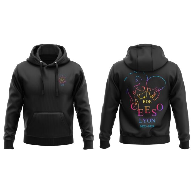 Sweat-Shirt à Capuche DELUXE Noir de qualité supérieure - CEESO LYON