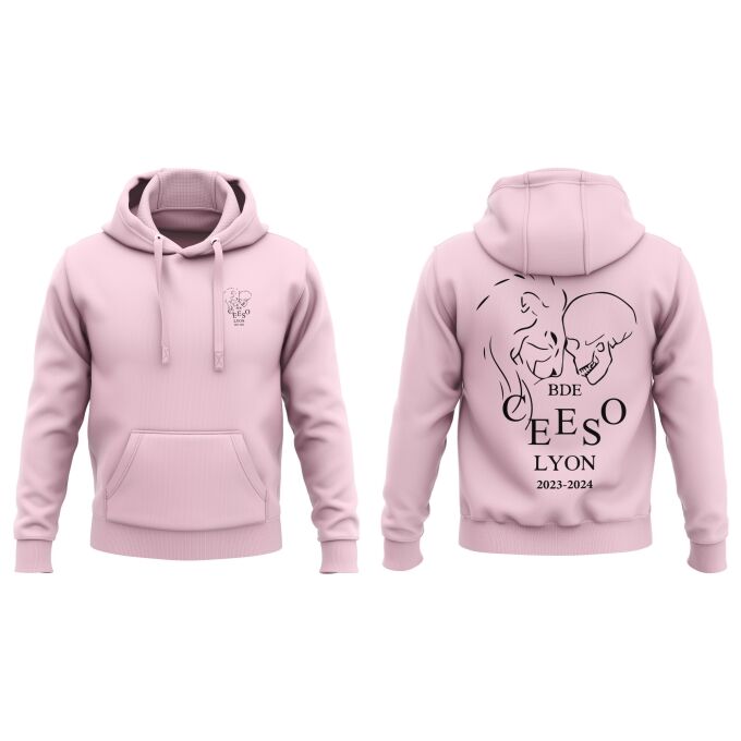 Sweat-Shirt à Capuche DELUXE Rose Clair de qualité supérieure - CEESO LYON
