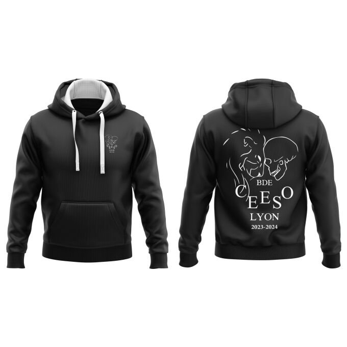 Sweat-Shirt à Capuche DELUXE Noir de qualité supérieure - CEESO LYON