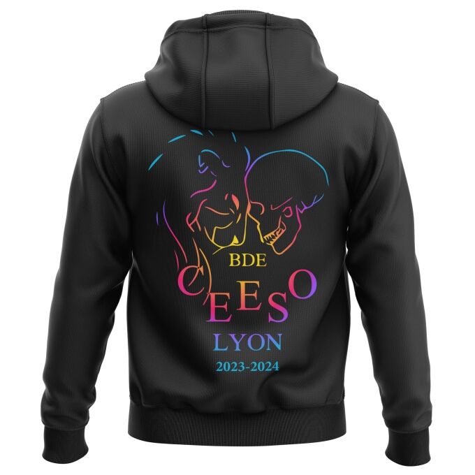 Sweat-Shirt à Capuche DELUXE Noir de qualité supérieure - CEESO LYON