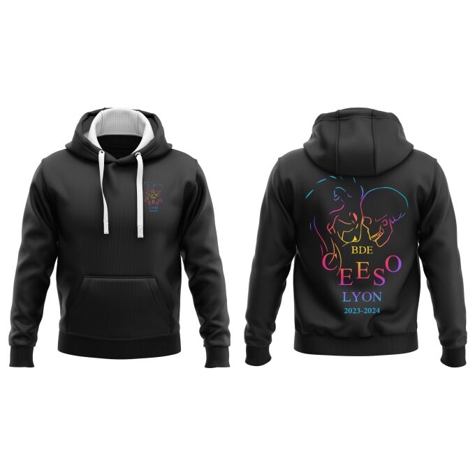 Sweat-Shirt à Capuche DELUXE Noir de qualité supérieure - CEESO LYON