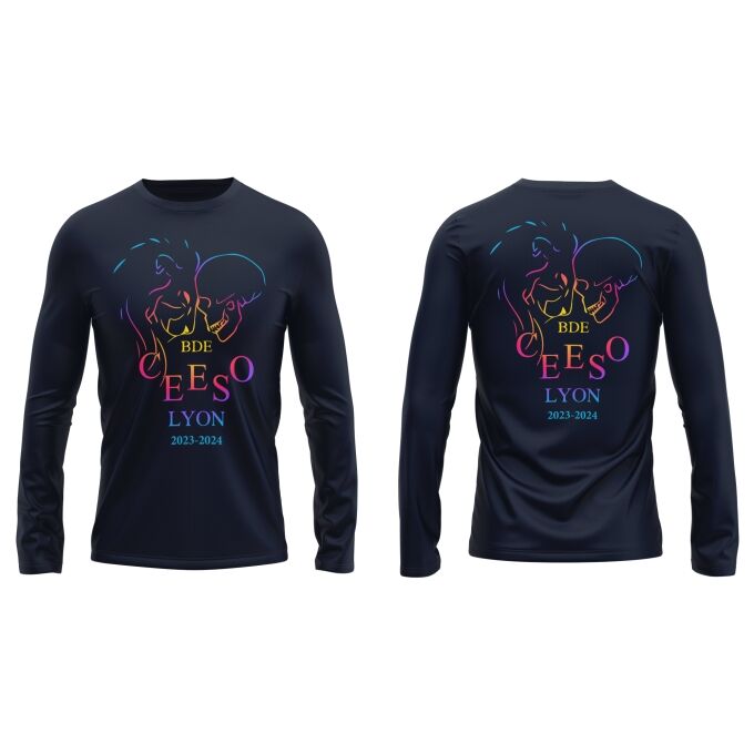 T-Shirt Manches Longues Bleu Marine foncé de qualité supérieure - CEESO LYON